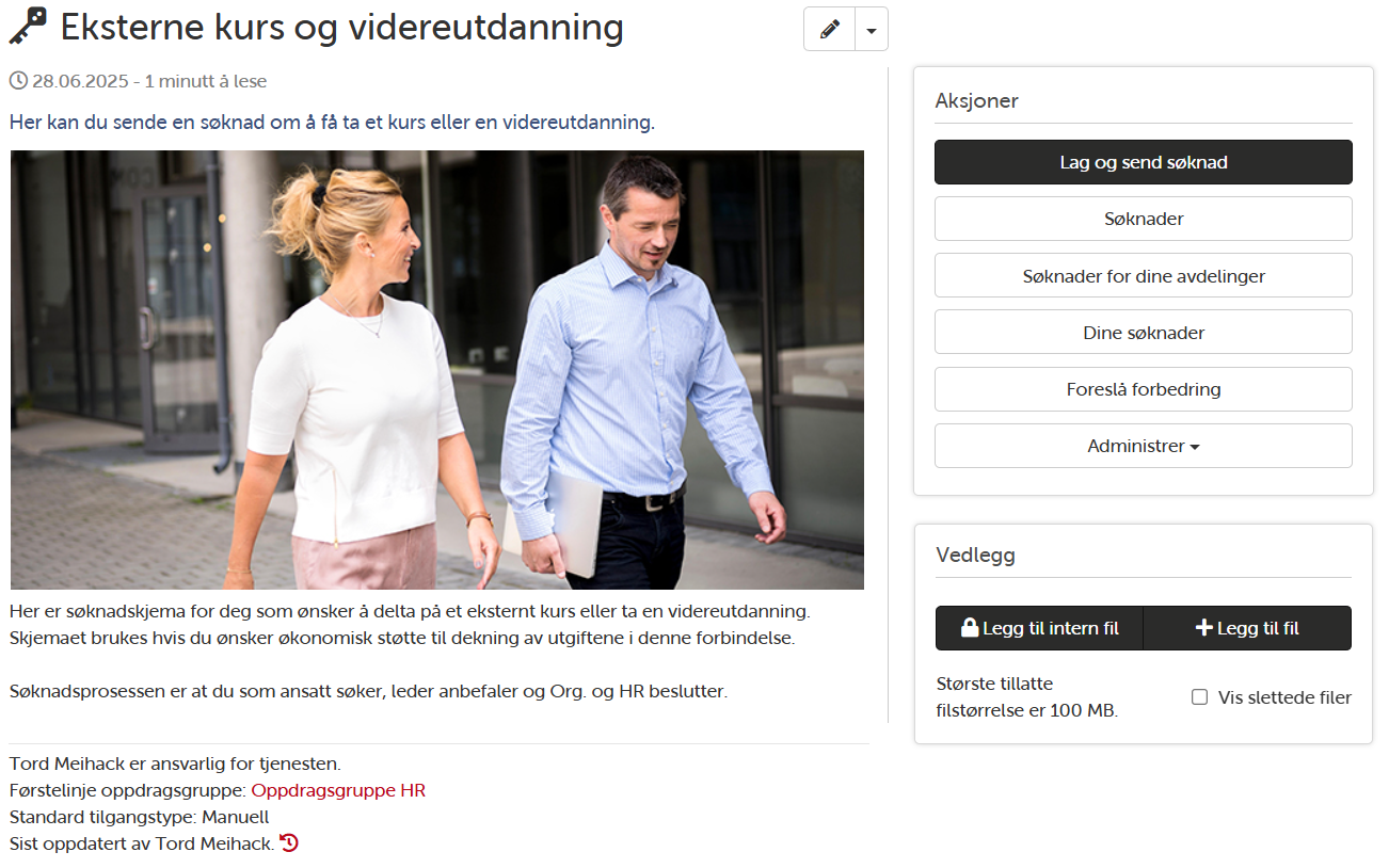 Landingsside for eksterne kurs og videreutdanning