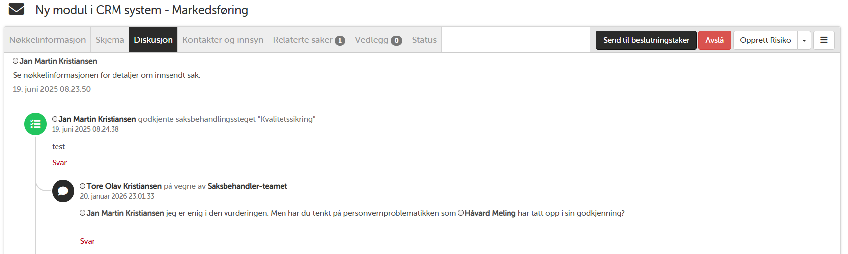 Diskusjonstråd for samarbeid i en PoPS-sak